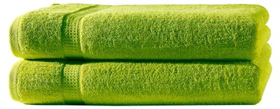Produktbild von 2er Set Frottee Duschtücher Elegance 70x140 cm 100% Baumwolle 500 gsm Duschtuch apfelgrün