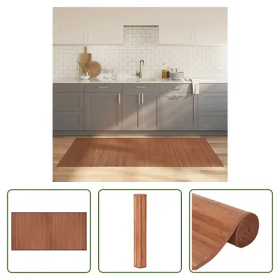 Produktbild von The Living Store Teppich Rechteckig Braun 100x200 cm Bambus