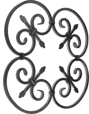 Produktbild von Schmiedeeisen Ornament 59X59Cm Gitter Für Tore Zäune Fenstergitter Stahl Geschmiedet