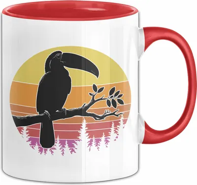 Produktbild von Tukan Regenwald Exotischer Vogel Tasse Geschenk Toucan Vintage (Rot)