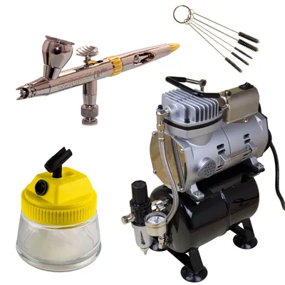 Produktbild von H&S Evolution Solo und Sparmax TC-610H-n Kompressor - Fine Art - Airbrush Set 11