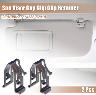Image de 2pcs Clip de fixation de casquette de pare-soleil en fer noir No.74336-52010 pour Toyota Land Cruiser Camry Yaris Corolla pour Lexus