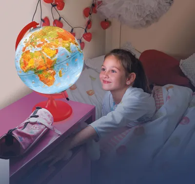 Produktbild von Räthgloben Kinder-Leuchtglobus, 25cm D, 35cm H, verschiedene Varianten Farbe: Rot