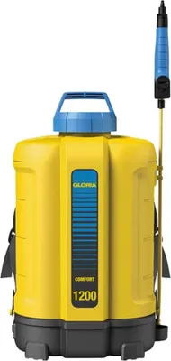 Produktbild von GLORIA 000067.0000, Rucksack-Gartenspritzer, 12 l, 12 l, Blau, Gelb, Kunststoff, Messing