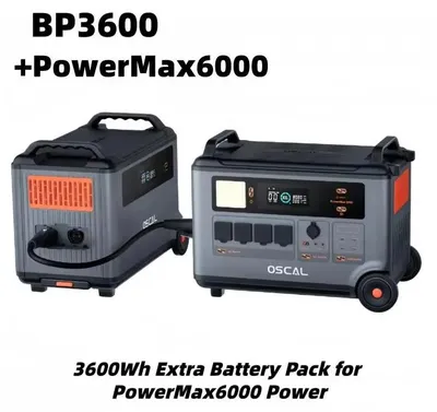 Produktbild von Tragbare Powerstation - PowerMax6000 mit BP3600 - 3600 Wh LiFePO4-Akku - 14 Ausgänge - Dual-Spannungsausgang - App-Steuerung - BMS