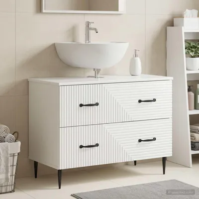 Produktbild von Maison Exclusive - Waschbeckenschrank HAARLEM Hochglanz Weiß 82 x 41 x 58,5 cm