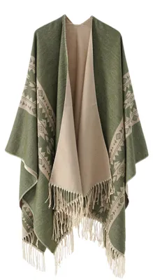 Produktbild von Solidchoice – Weicher, offener Poncho-Schal für Damen, ideal für festliche Anlässe