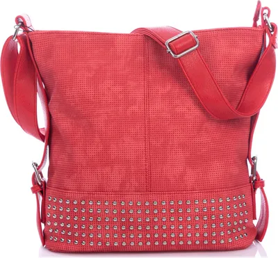 Obrázek produktu pro Jennifer Jones Dámská taška přes rameno Citytasche A4 Umělá kůže s cvočky Červená