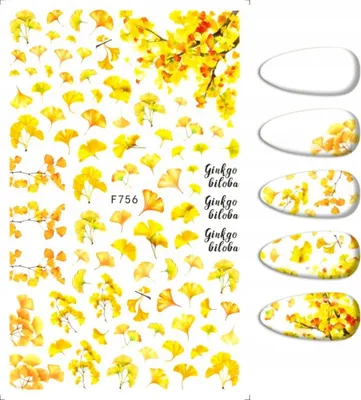 Imagen del producto de Calcomanías para uñas con diseño de hojas de ginkgo