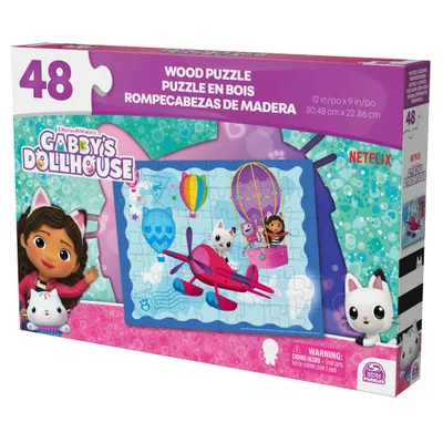 Produktbild von Games Gabby’s Dollhouse, 48-teiliges Puzzle aus Holz, Gabby’s Dollhouse-Spielzeug und -Kinder-Puzzles von DreamWorks Netflix für Vorschulkinder, 48 Stück(e), Cartoons, 3 Jahr(e)