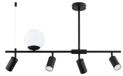 Produktbild von Hängelampe NESKA, schwarz-weiß, 5xE14x15W, Metall, Maße: 51x88x15cm, IP20, Marke: Alfa