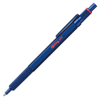 Produktbild von rOtring 600 Kugelschreiber | mittlere Spitze | Schwarze Tinte | Blauer Schaft | nachfüllbar
