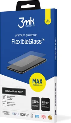 Produktbild von 3MK FlexibleGlass Max, Apple, iPhone 16 Pro, Schlagfest, Kratzresistent, Schwarz, Transparent, 1 Stück(e)
