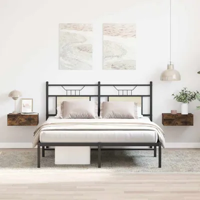 Obrázok produktu pre vidaXL Závesný nočný stolík 2ks Údený dub 40x30x15cm Materiál dreva