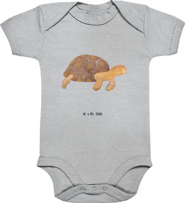 Produktbild von Mr. & Mrs. Panda babykleidung body Schildkröte Marschieren 1. - 3. Monat - Heather Grey - Geschenk, Meer, Babybody, Neustart, Strampler Baby, Lieblingsmensch, Motivation