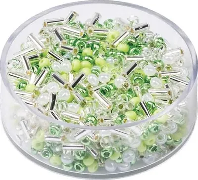 Produktbild von KNORR PRANDELL Böhmische Rocailles Ø 25 mm Glas grün weiss-gemischt