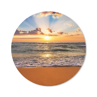 Produktbild von MuchoWow® Mauspad Mousepad Strand - Sonnenuntergang - Meer - Wolken - Horizont 40x40 cm - Mousepads - Maus Mat - Pad - Mausunterlage - Schreibtisch Accessoires
