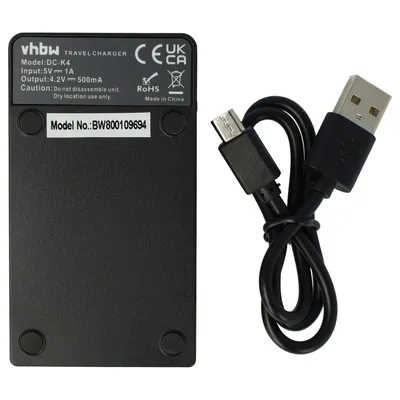 Produktbild von vhbw USB-C Ladegerät kompatibel mit Praktica DVC 5.6 FHD, DVC 5.4 HDMI, DVC 5.5 HDMI, DVC 5.7 FHD Kamera - Ladeschale + USB-C Kabel Ladeanzeige