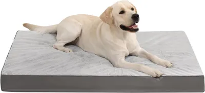 Produktbild von Hundebett, orthopädisch – Hundematte, Hundekissen – Bequemer Schlaf – Eierschaum-Polsterung – 105x70 cm – Grau
