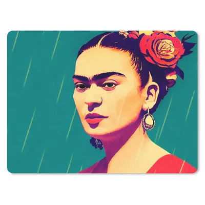 Produktbild von MuchoWow® Mauspad Mousepad Porträt - Frida Kahlo - Frau - Vintage - Rot 23x19 cm - Mousepads - Maus Mat - Pad - Mausunterlage - Schreibtischunterlage - Mauspad