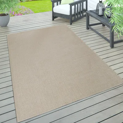 Produktbild von Outdoor Teppich wetterfest Garten & Terrasse flachgewebt Uni Sisaloptik robust Grösse 200x280 cm