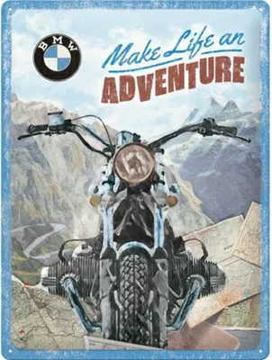 Image de Nostalgic-Art - Plaque en métal 30 x 40 cm - BMW - Make Life an Adventure