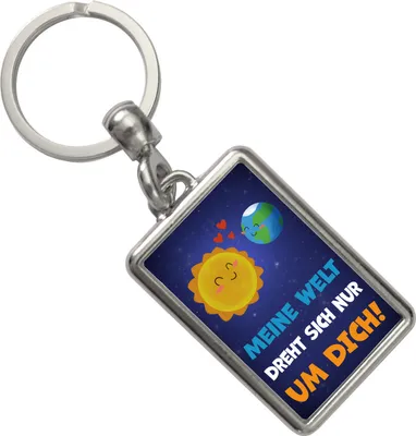 Produktbild von Meine Welt dreht sich nur um dich Schlüsselanhänger