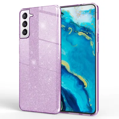 Obrázok produktu pre NALIA robustné trblietavé puzdro pre Samsung Galaxy S22 Plus, lesklé trblietavé hybridné ochranné puzdro zosilnené silikónové puzdro fialové