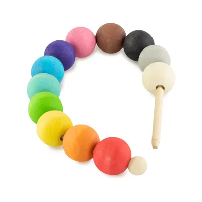 Produktbild von Montessori Schnürspielzeug aus Holz, mittel – Fädelspiel für Kinder