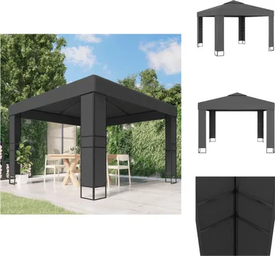 Immagine prodotto di vidaXL Padiglione con doppio tetto 3 x 3 m antracite - Padiglioni e tendoni per feste