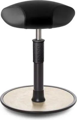 Produktbild von Sitz- Stehhocker Free Regular Triangel Boxmark Leder schwarz schwarz /creme.