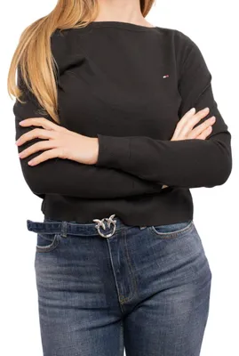 Produktbild von Tommy Hilfiger - Pullover Top für Damen, Baumwollmischung NA562 (XL) (Schwarz)
