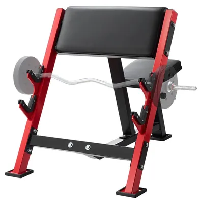 Produktbild von VEVOR Prediger Curl Bank, Krafttrainingsbänke, Maximalbelastung 300 KG Heimfitnessgeräte, Sitzende Arm-isolierte Langhantel-Dumbbell-Bizepsstation, Verstellbare Gewichtsbänke mit Stangenhaltern, 660 lbs-300 kg