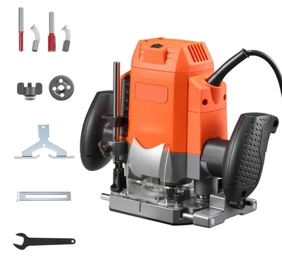 Produktbild von Oberfräse Kantenfräse - Oberfräsmaschine 1200 W - Drehzahlregelung - Tauchbasis - Staubabsaugung - Parallelanschlag - Für Holz & Kantenbearbeitung - Kabelgebunden