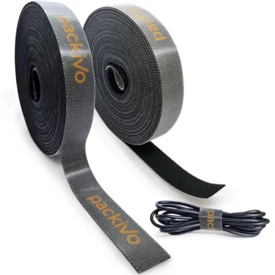 Produktbild von PACKIVO Klettband Kabelbinder Kabelclip Kabelmanagement wiederverwendbar beidseitig - 2cm x 10m