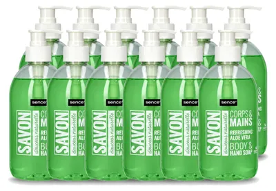 Zdjęcie produktu dla 12 sztuk mydła w płynie Sence, aloes, odświeżające, 500 ml - zestaw ekonomiczny