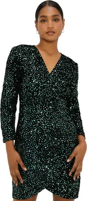 Produktbild von Dorothy Perkins - Minikleid Wickel für Damen Langärmlig DP4108 (40 EU) (Grün)