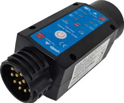 Zdjęcie produktu dla Berger & Schröter | LED Trailer Tester, samochodowy i przyczepowy tester LED do ważnych funkcji oświetlenia Akumulator 3,6 V (850 mAh) ładowany przez USB-C