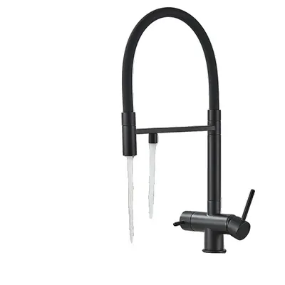 Produktbild von Küchenwasserfilterarmatur, Dual-Handle, Ausziehbare Sprühfunktion, Schwarz A