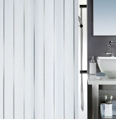 Produktbild von Spirella Duschvorhang Textil Minimalismus, vers. Designs Farbe: Vento silver