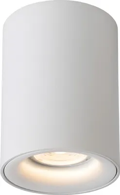 Produktbild von Spot Lampe Decke Aufputz Aluminium GU10 3000 K warmweißes Licht 320 lm D: 8 cm Weiß rund Modern