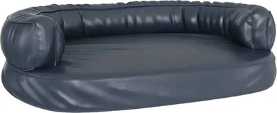Produktbild von vidaXL Hundebett Ergonomisch Schaumstoff Dunkelblau 88x65cm Kunstleder