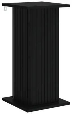 Image de Support pour plante en bois, noir, dimensions : 30,5 x 30 x 60,5 cm