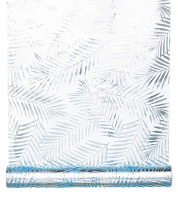 Produktbild von 1 Rolle Organza FARN Dekostoff Tischläufer 35cm/3m Hellblau-Silber