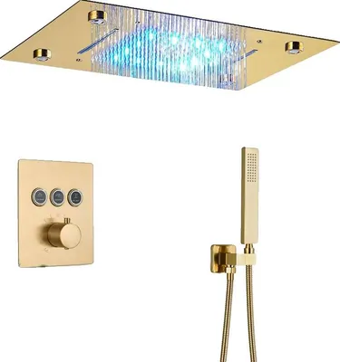 Immagine prodotto di Sistema doccia, telecomando, superficie oro spazzolato, termostatico B