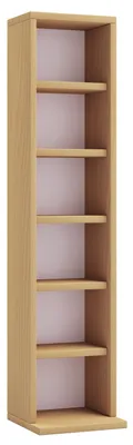 Immagine prodotto di Ripiano in legno in piedi | Cabinetto CD salvaspazio per 102 CD o 36 DVD | Dimensioni: H. 92 x W. 21 x D. 20 cm | Elegante scaffale DVD in piedi | Ripiano Blu-Ray | Scaffale CD - Elementa
