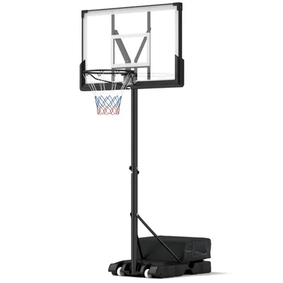 Produktbild von GOPLUS Basketballkorb outdoor, Korbhöhe 125-305cm verstellbar, Basketball Korb mit PC-Rückwand & Gewichtsbeutel, Basketballständer tragbar mit Rollen, Schwarz