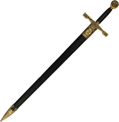 Produktbild von Deko Excaliburschwert mit Stahlklinge, goldfarben
