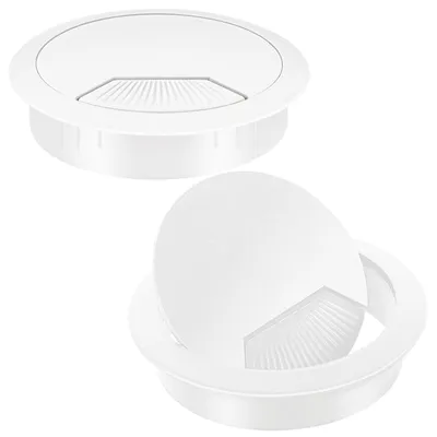 Produktbild von 4 Stück Kabeldurchführungen für Schreibtisch, 60 mm, weiß