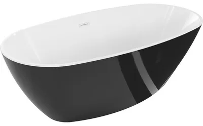 Obrázek produktu pro Mexen Eris volně stojící vana 170 x 80 cm, bílá/černá, bílý přepad - 53441708075-20